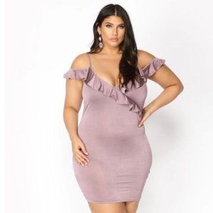 Cold shoulder party dress, Lavender